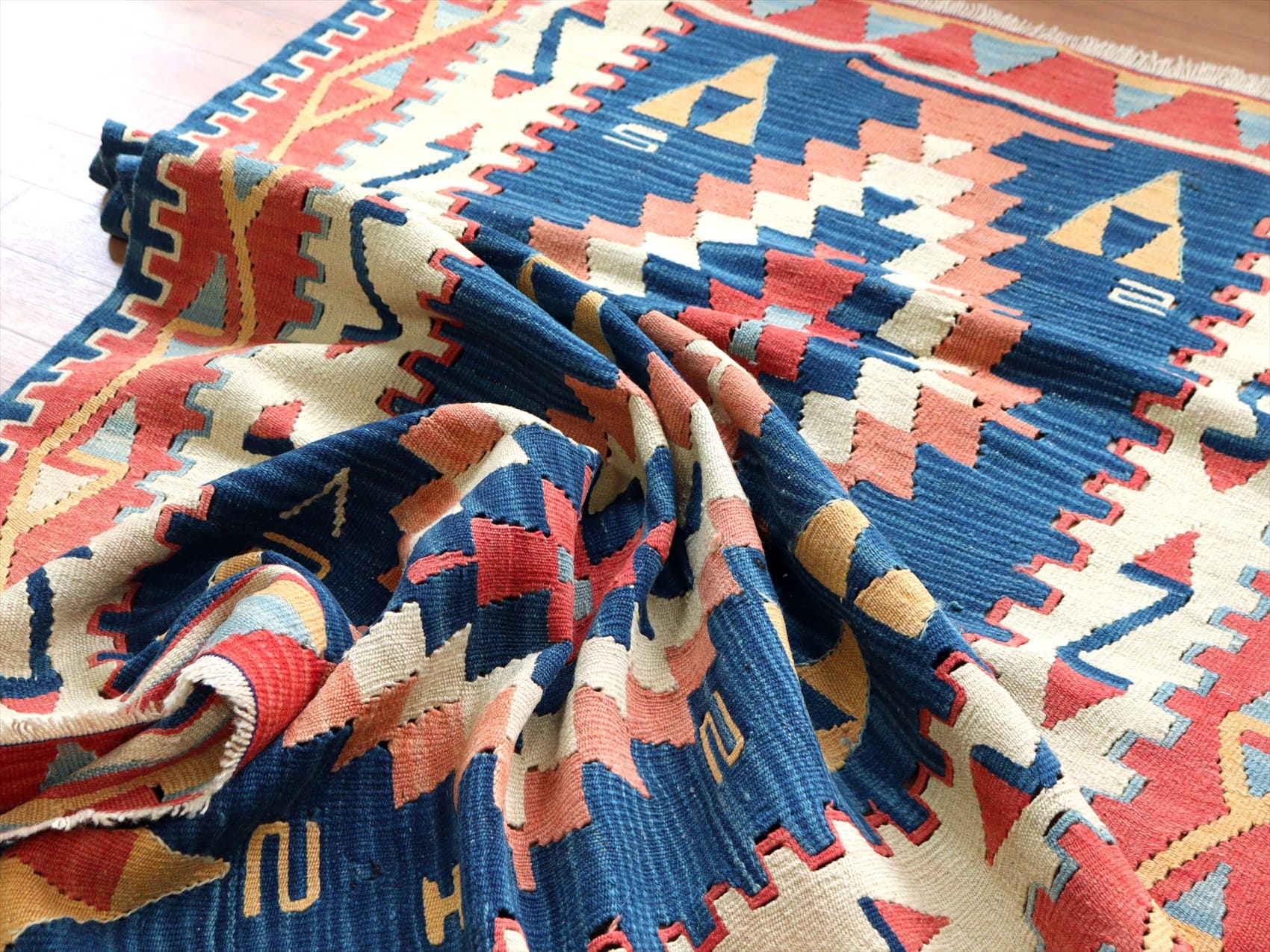 キリムスタイル / カイセリキリム トルコの手織りラグ172×110cm レッド