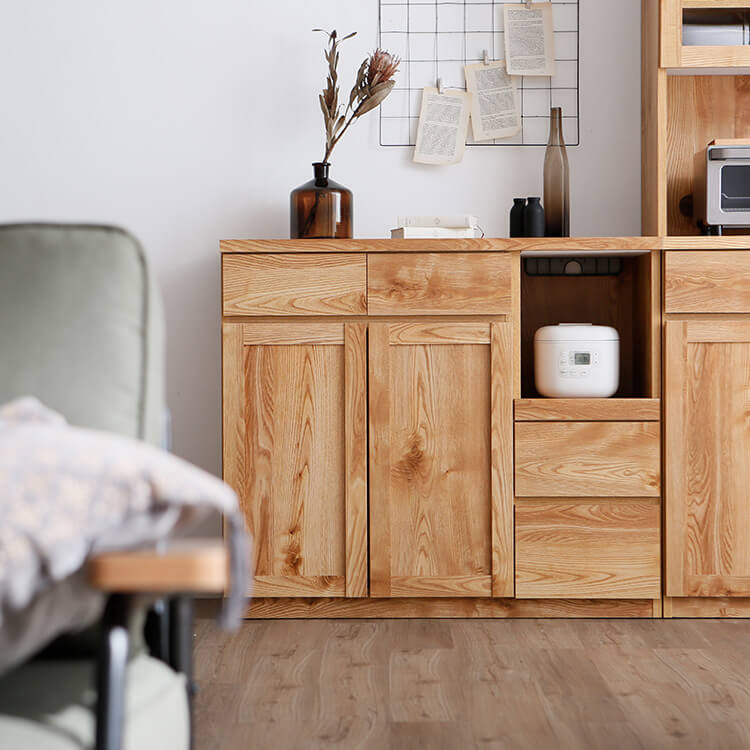 食器棚(日本製)[ナチュラル/ブラウン]幅120のタイプ | 【公式】LOWYA