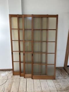 木製建具 ガラス引戸 昭和レトロ 4枚 - メルカリ