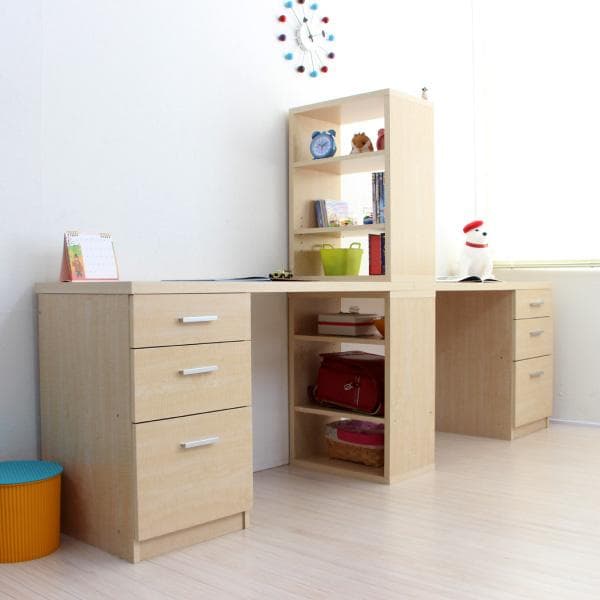 《新品・送料無料》パソコンデスク ツインデスクセット 学習机 120幅 メープル