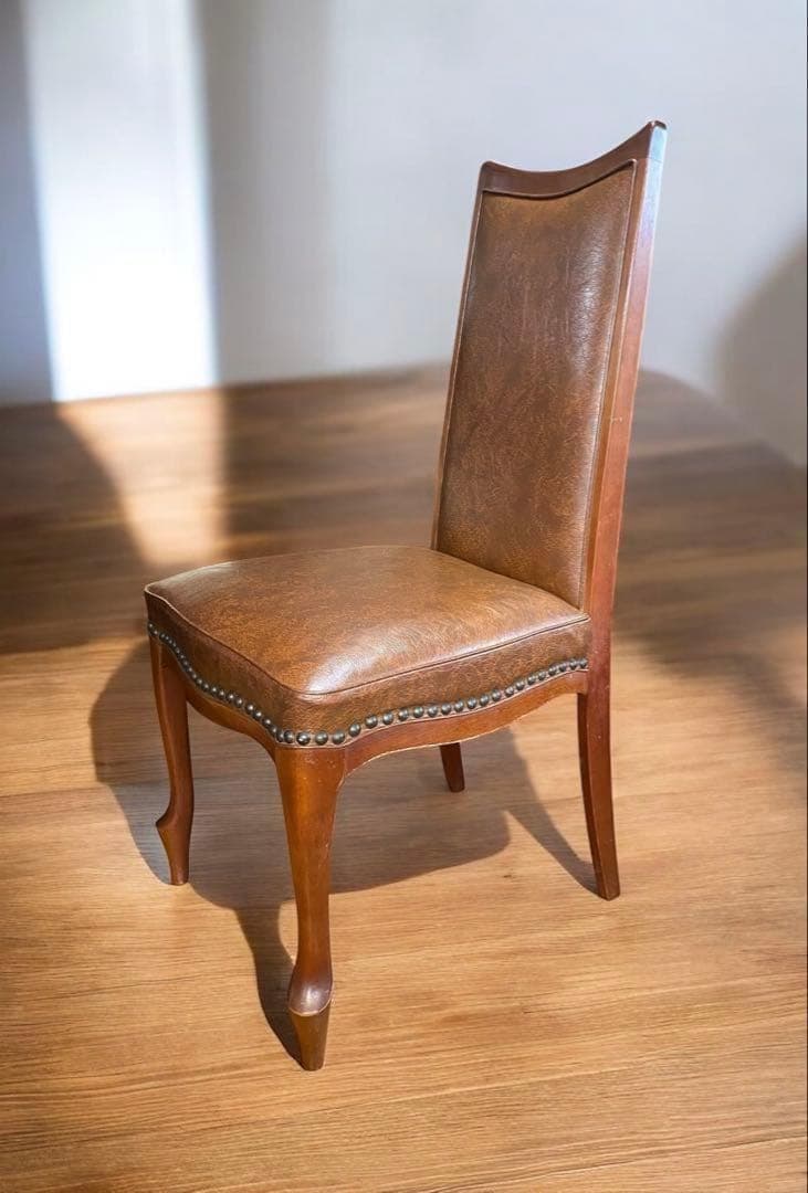 オールドマルニ　北欧レトロ★MARUNI　マルニ木工　鋲打ちハイバックチェア オールドマルニ 北欧レトロ☆MARUNI マルニ木工 鋲打ちハイバック