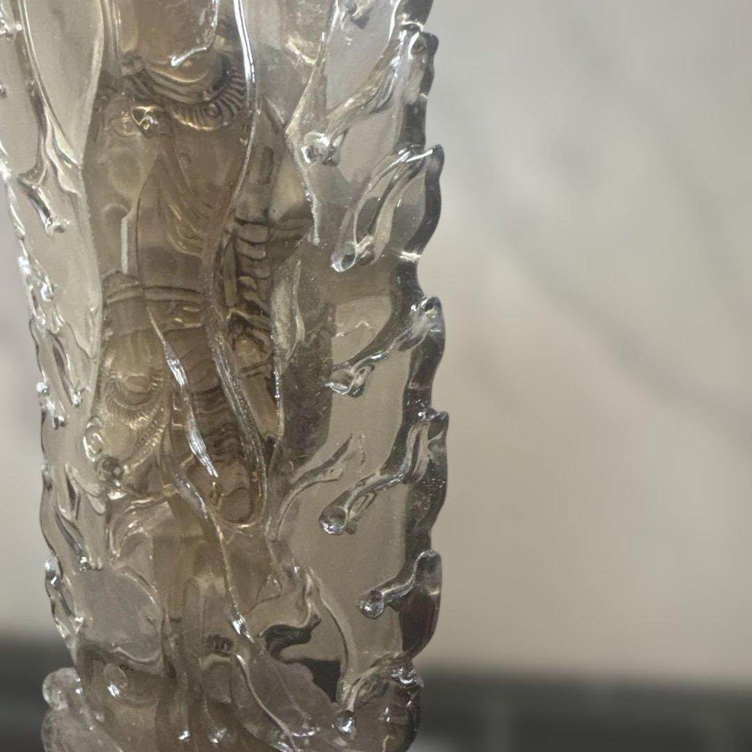 【唯一無二】不動明王 スモーキークォーツ像 台座　23.5cm