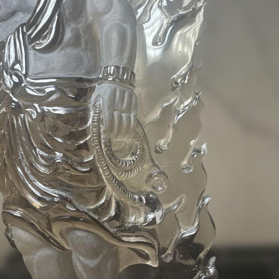 【唯一無二】不動明王 スモーキークォーツ像 台座　23.5cm