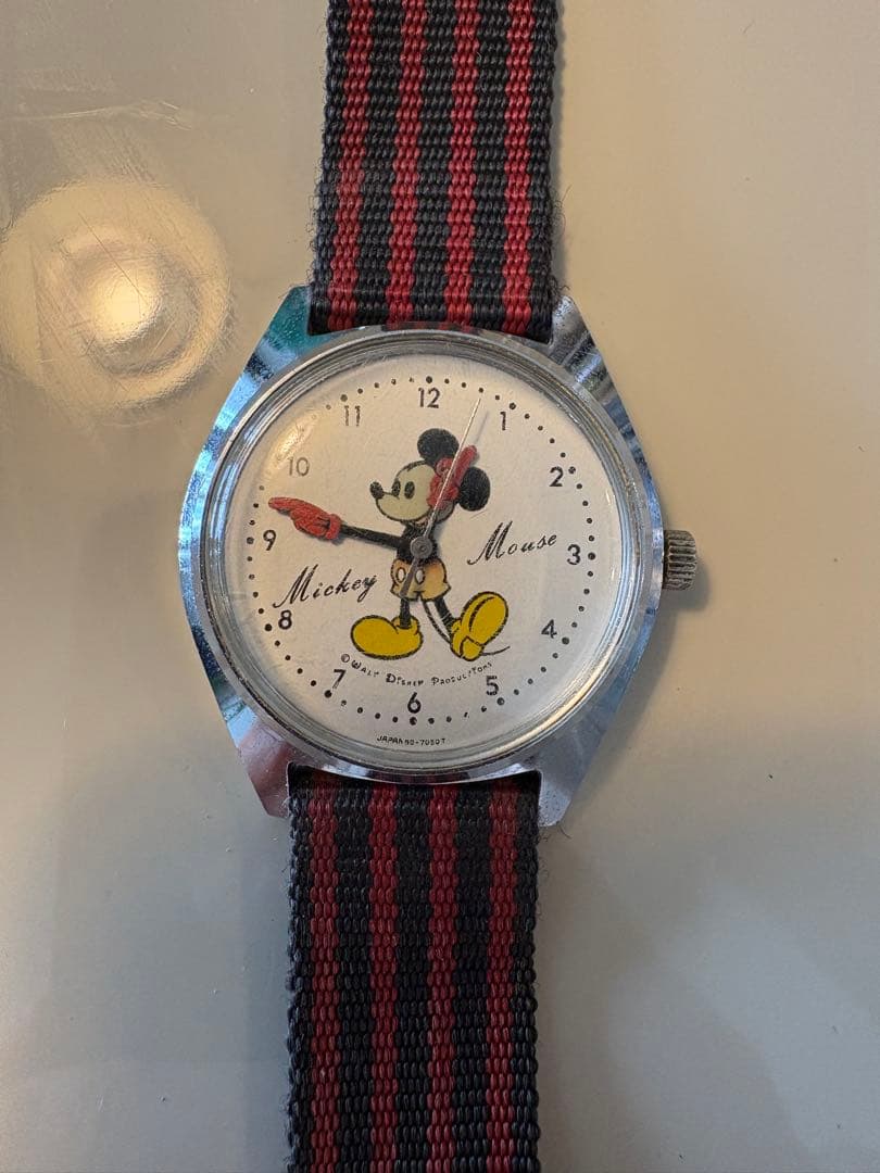 ディズニータイムSEIKO ミッキーマウス 手巻き時計 稼働品ビンテージ