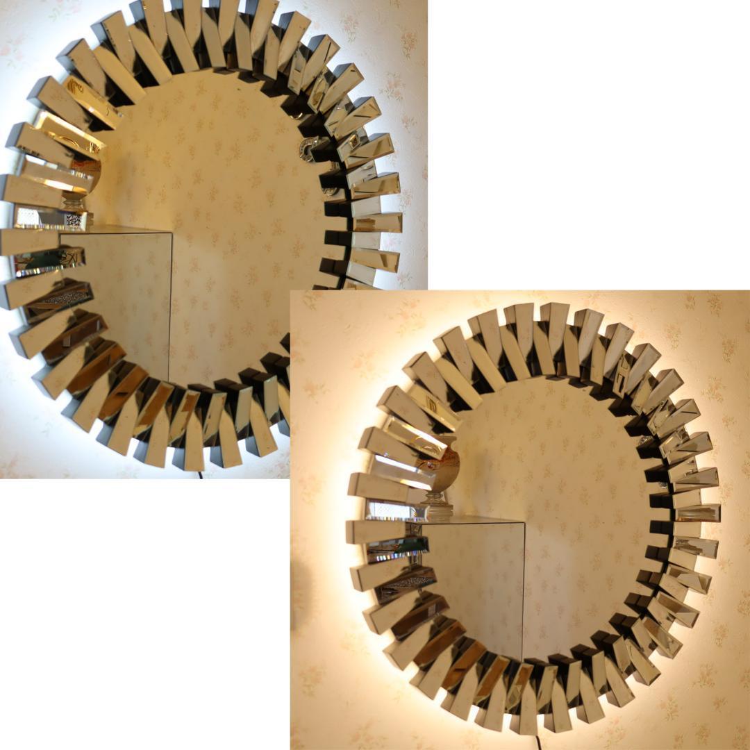 ミラー家具 壁掛けミラー LED 円形 鏡 グラムスタイル - 鏡(壁掛け式)割引