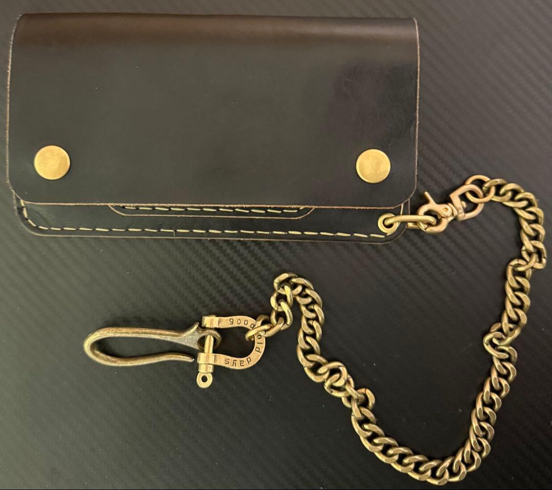 AQUA GOBMAN トラッカーウォレット トラッカーウォレット ショートタイプ シャークスキン・サドルレザー