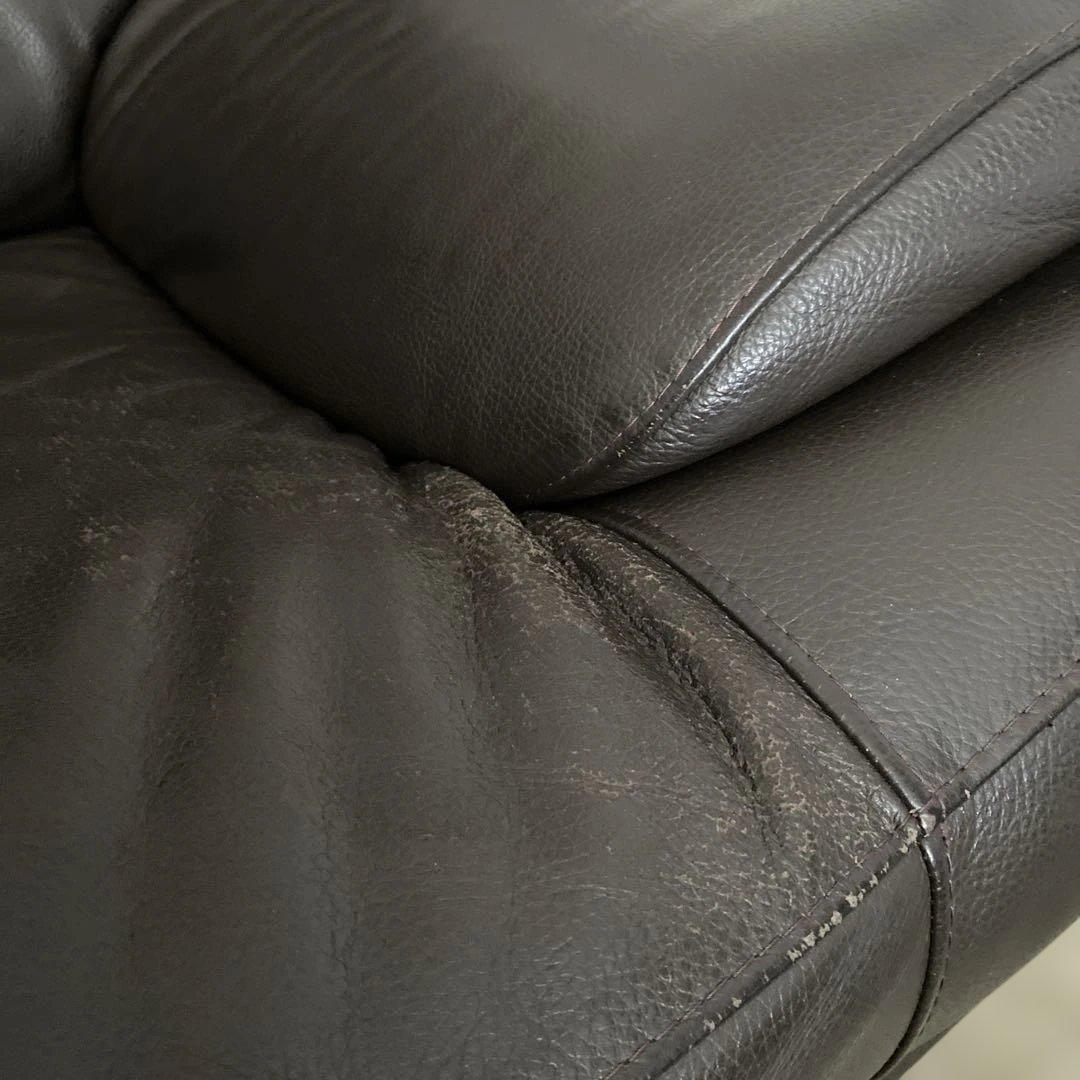 革ソファ 2.5人掛け シボ加工 茶色 日本製 ソファー ブラウス 牛革