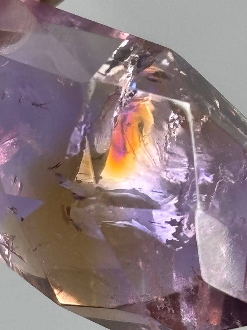 《高発色！濃色！高品質！アメトリン＊虹入りペンデュラム（蝶々チャーム）》