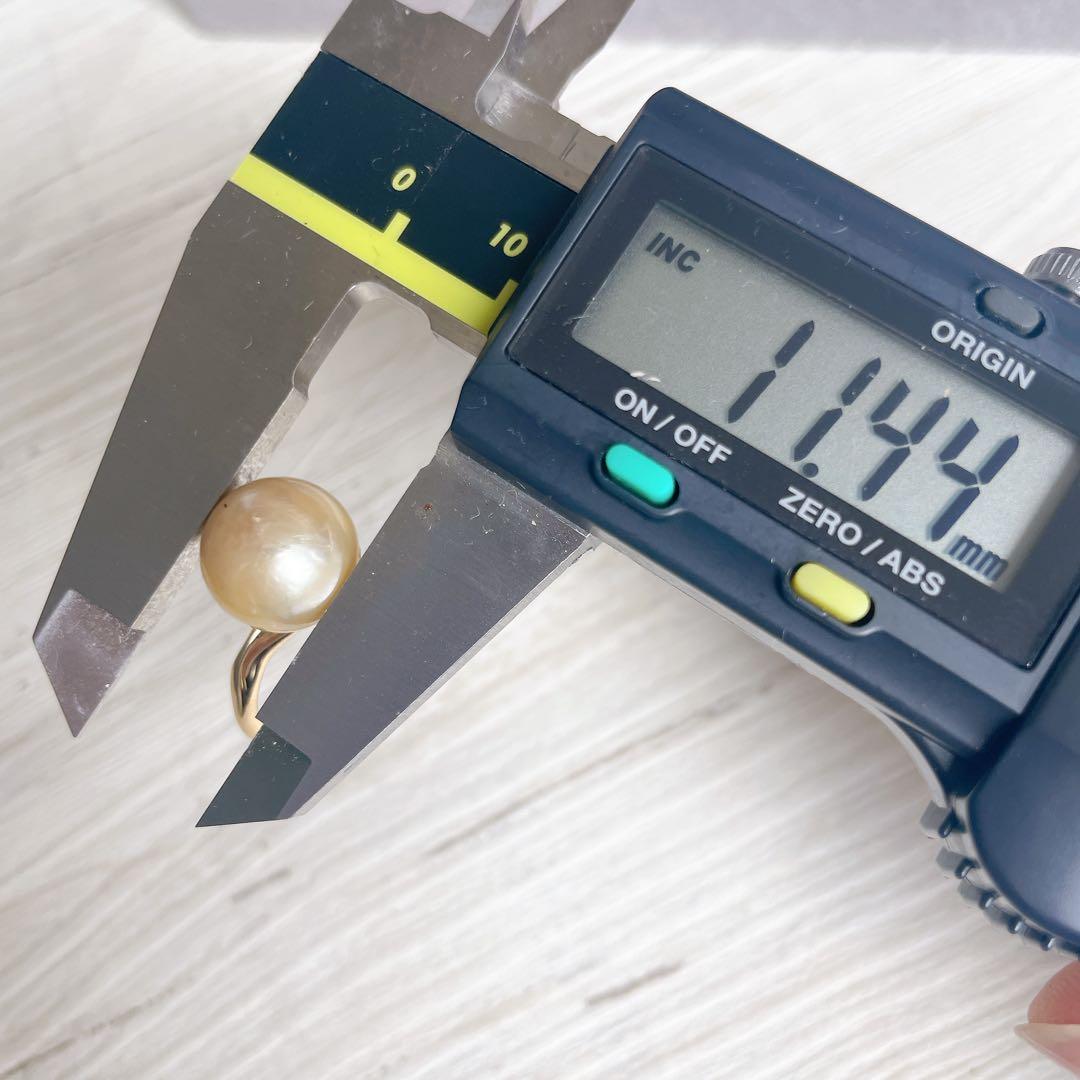 043 南洋パールオープンリング ゴールド白蝶真珠 12号 フリーサイズ