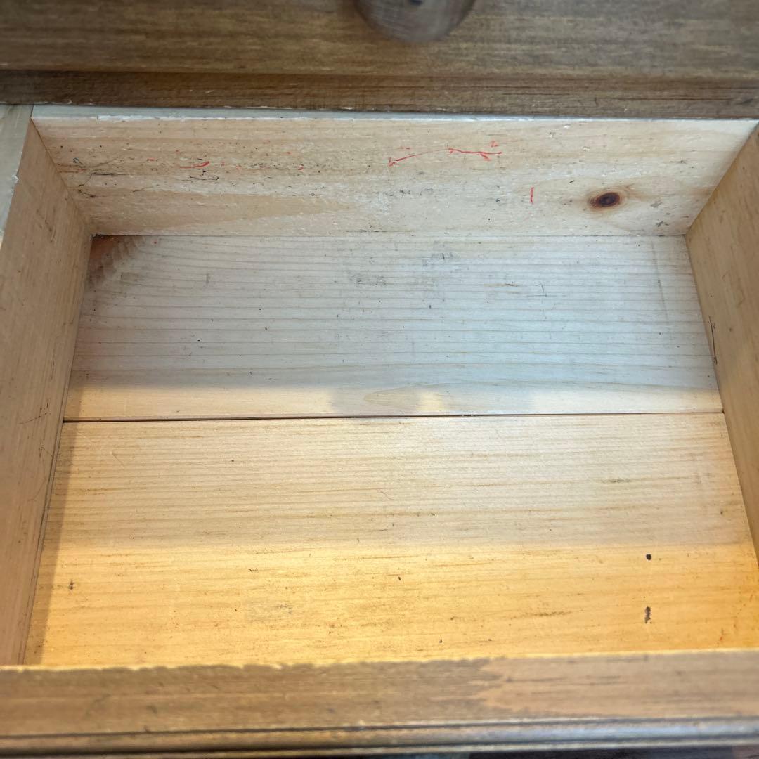 カントリー家具 ローテーブル キャビネット 引き出し オープン収納