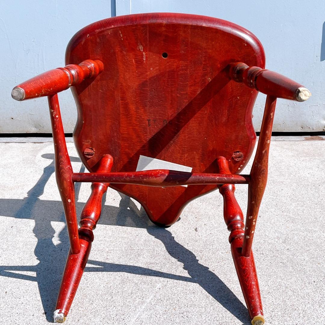 アンティーク① 飛騨産業 ウィンザーチェア ブナ キツツキ 無垢材 赤