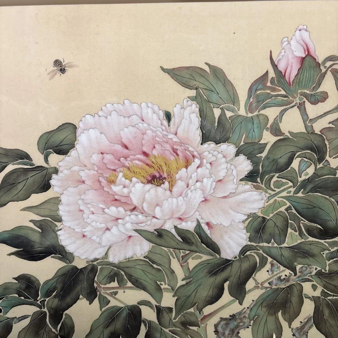 牡丹と蜂 日本画 - メルカリ