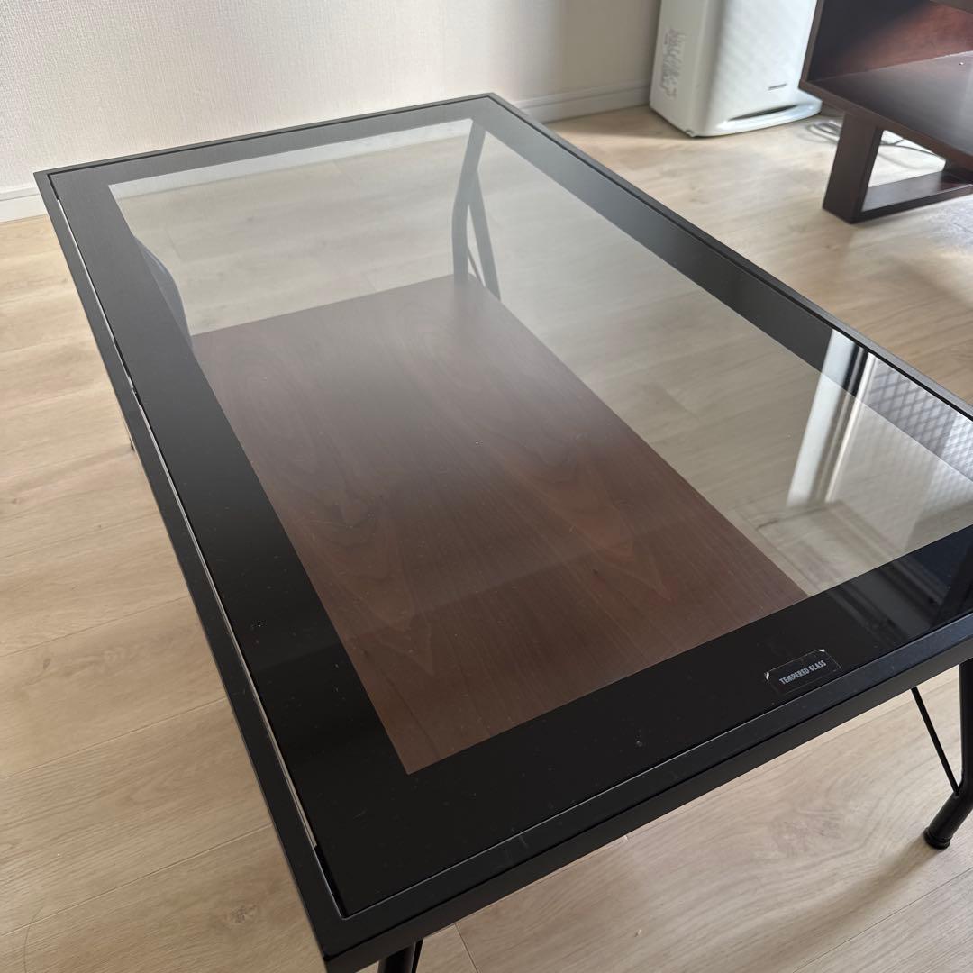 『MERIO Living Table』ガラステーブル 色・タイプ：ブラック 楽天市場】【送料無料】リビングテーブル 幅110cm 長方形 ガラス