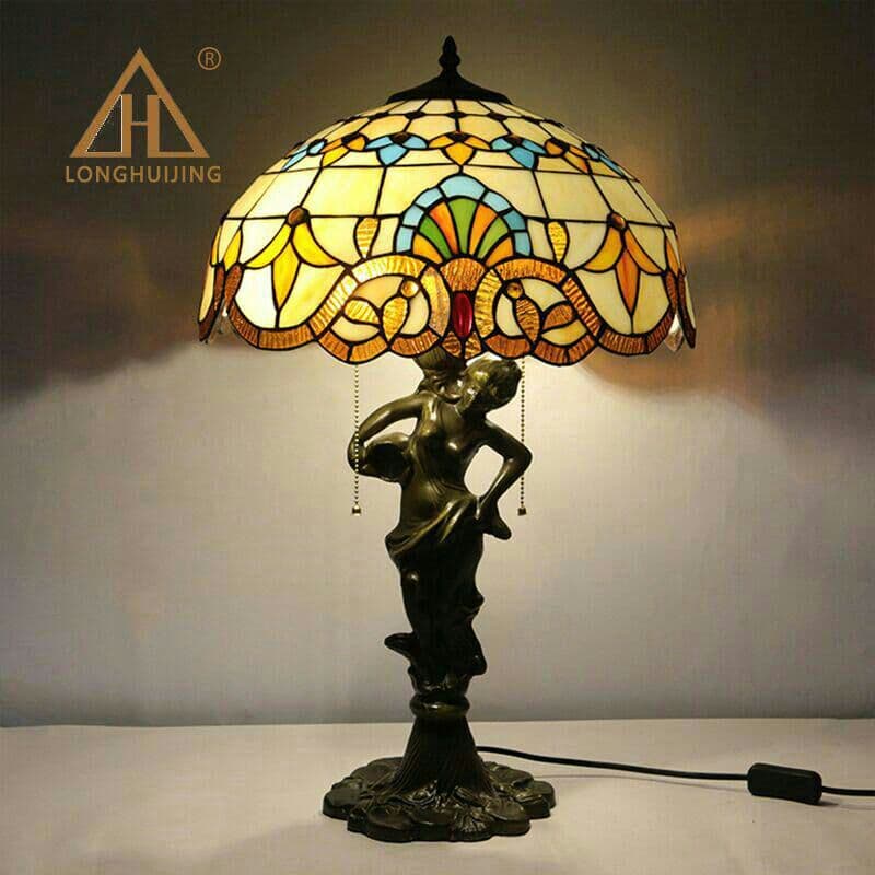 ティファニースタイルテーブルランプ電気スタンドガラスランプ\r バロックの女神6 Amazon.co.jp : ティファニーランプ、伝統的なティファニー スタイルの