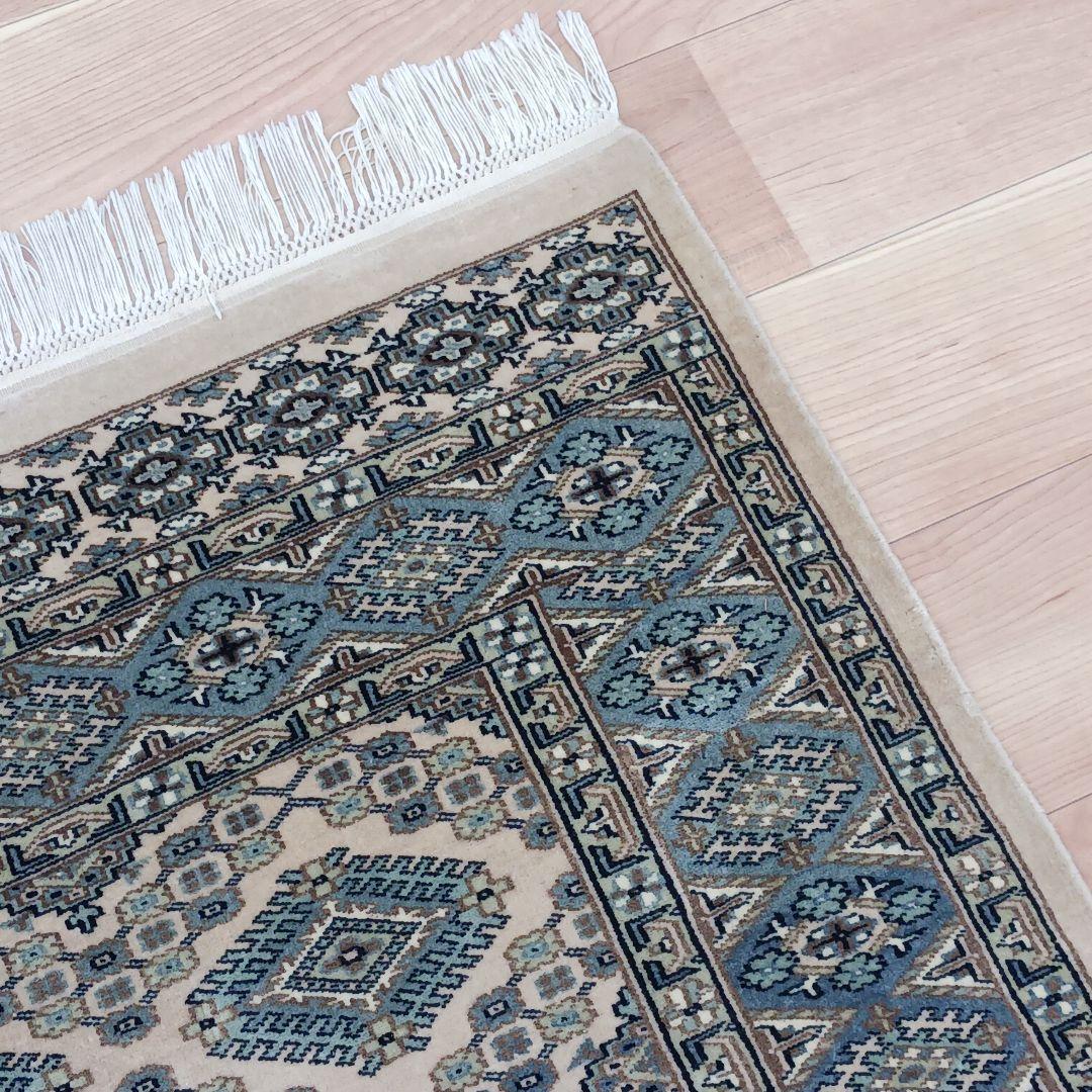 Y3359 パキスタン絨毯 ウール 手織り 大判179×125㎝ - メルカリ