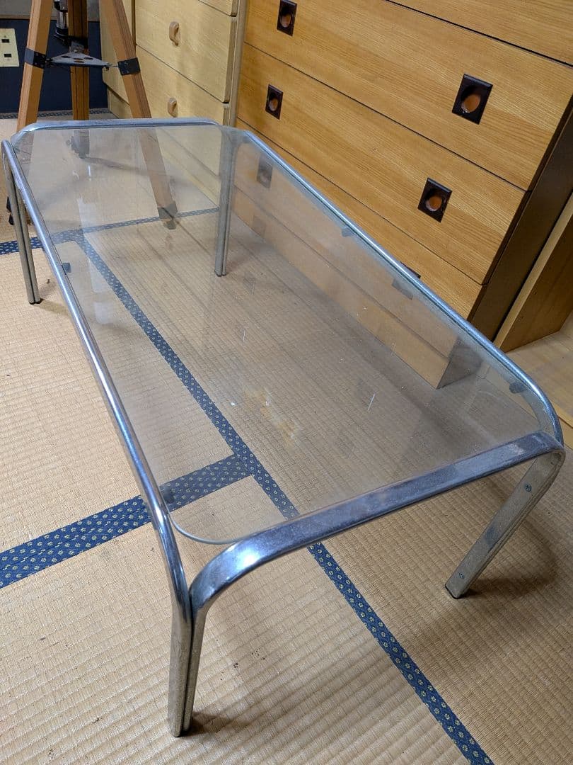 ガラステーブル 昭和レトロ - メルカリ