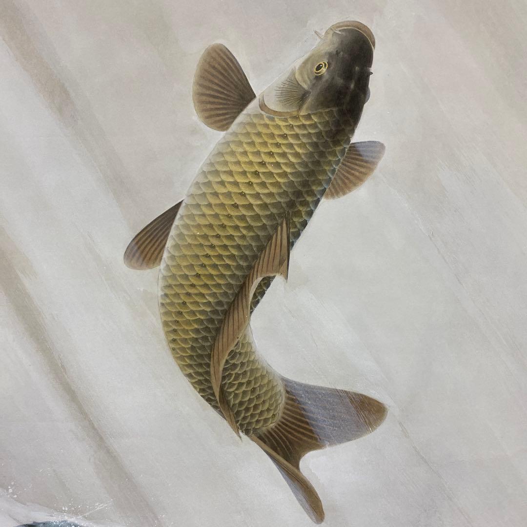 美品 掛け軸 前川聖牛作 大幅！昇鯉図 共箱 縁起物 真筆証明書 - メルカリ