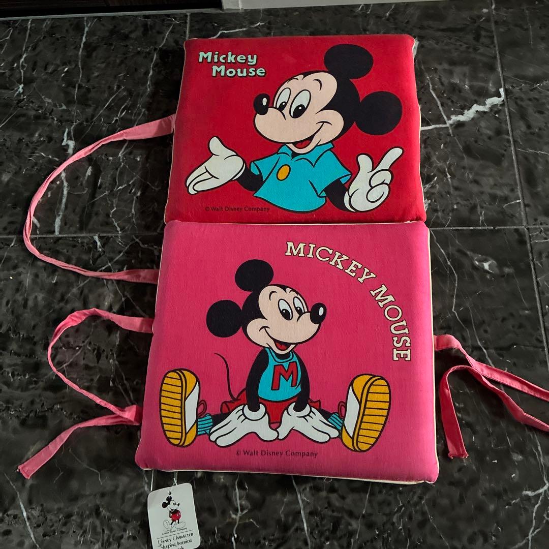 T*2様 昭和レトロミッキーマウス・ミニーマウス クッション 座布団