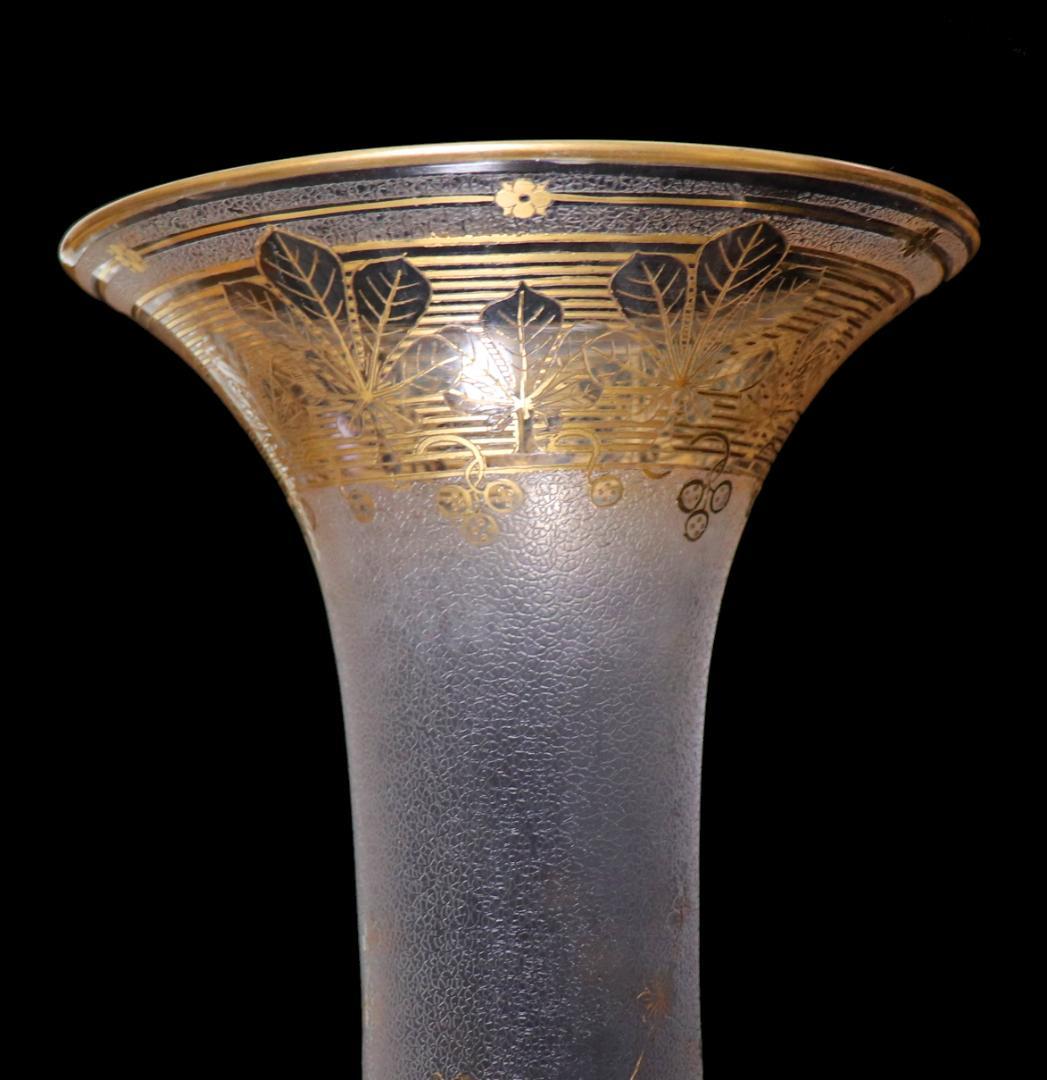 オールド・バカラ 入手困難!! 美術館級 金彩ジブレ装飾 大型花瓶