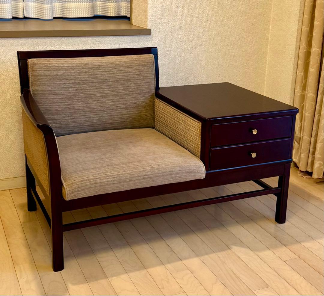 MORISHIGE モリシゲ サイドチェア 国産 マホガニー テレフォンチェア IZ82615N☆張替済 英国 アンティーク エドワーディアン ダイニング