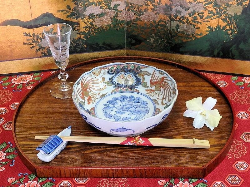 古伊万里 色絵 鳳凰に牡丹の図 膾皿 5客 C380AS-CZf - メルカリ