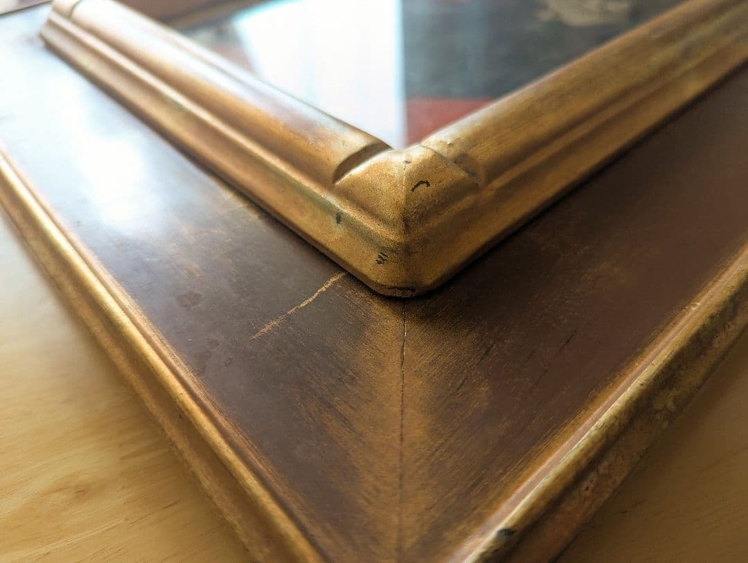 山本美次　油彩　「わすれられた人」額入り　値下げ