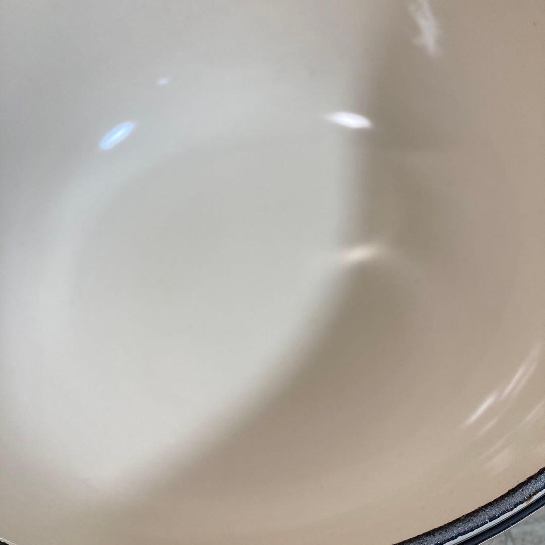 未使用 保管品 ルクルーゼ ピーコック 約23.5㎝ マルミット クリーム系