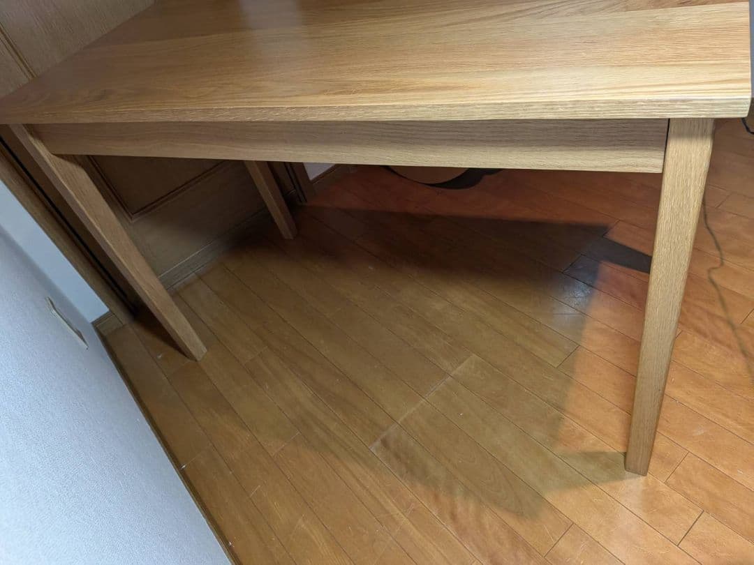 《送料込》無印良品 木製デスク 引出しオーク材 110 事務 学習勉強机テーブル