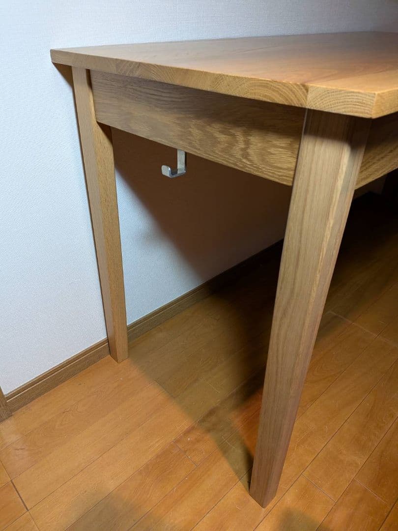 《送料込》無印良品 木製デスク 引出しオーク材 110 事務 学習勉強机テーブル