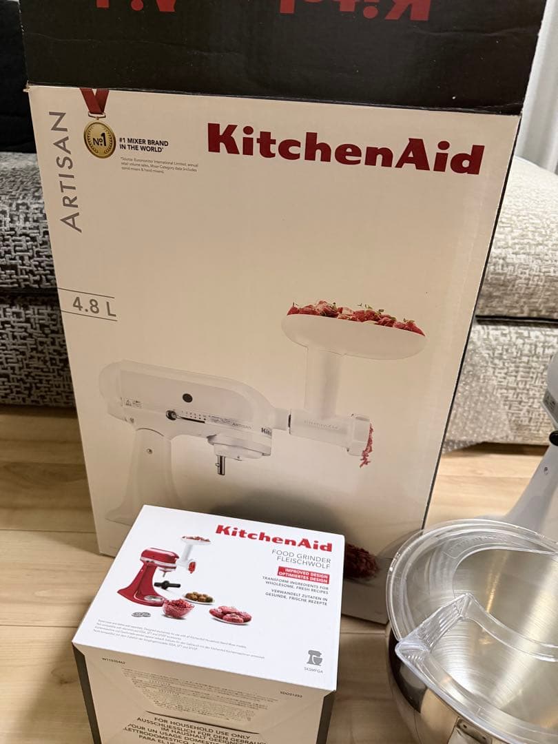 KitchenAid Artisan 4.8L ホワイト 付属品付き