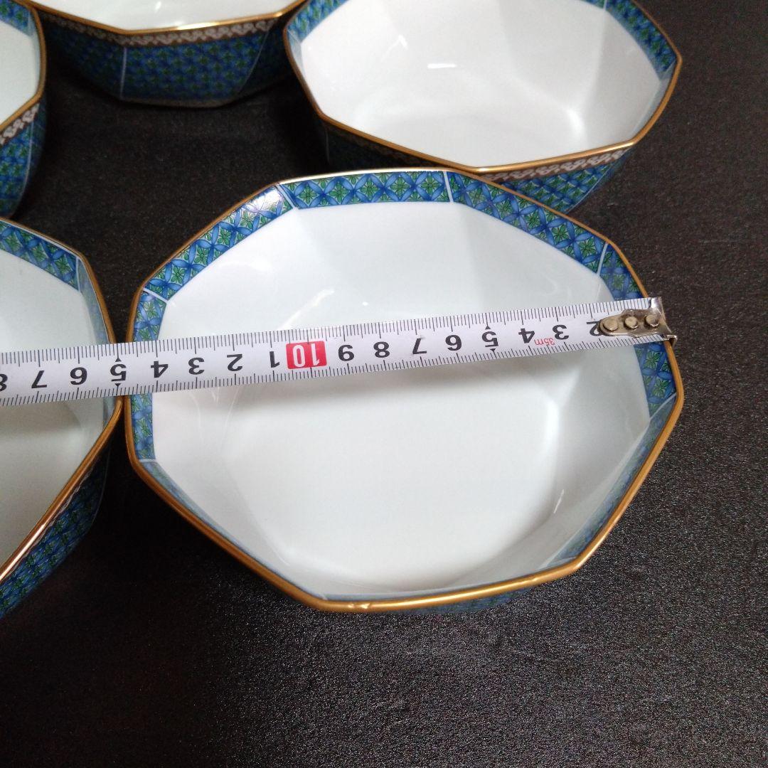 未使用 有田焼 龍峰窯 金彩七宝 捻り 八角中鉢5個 お祝い - メルカリ