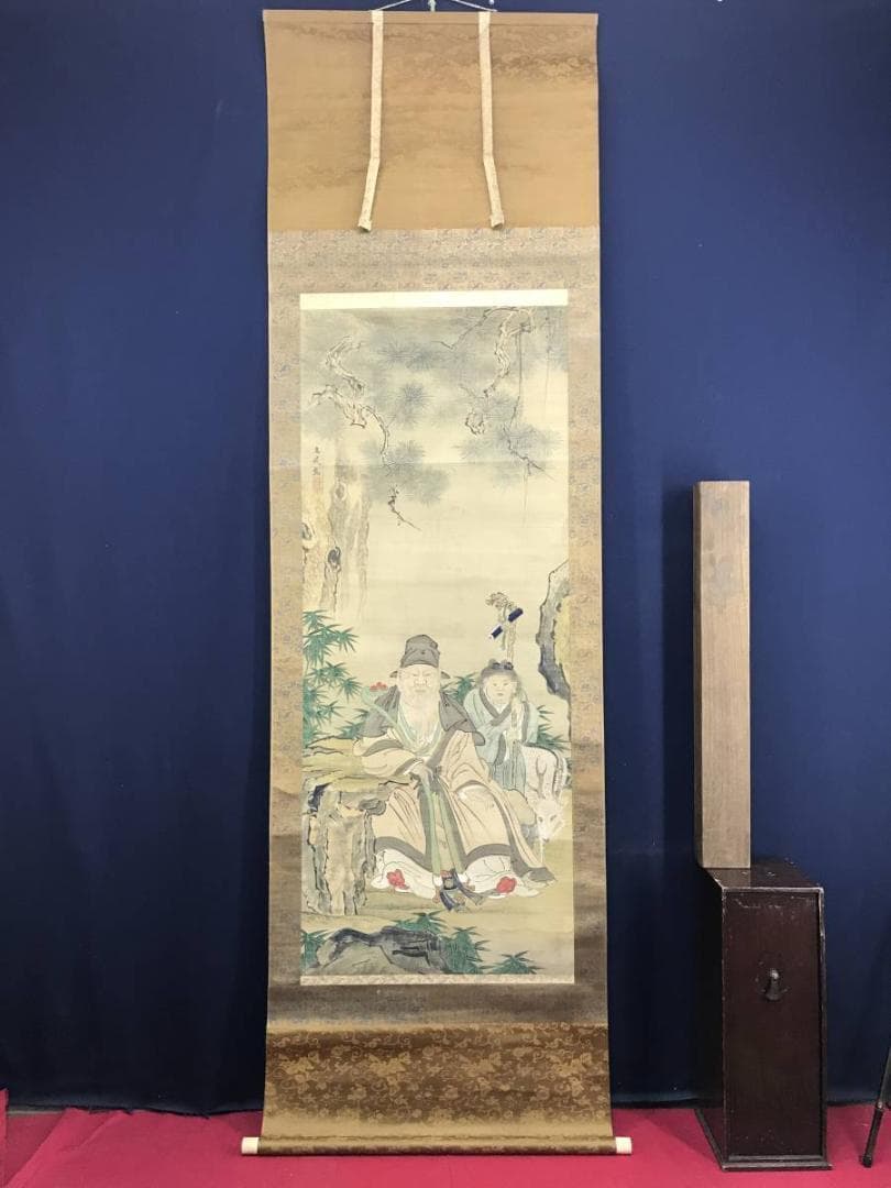 模写/谷文晁/寿老人図/人物図/掛軸/名家伝来/AE-52 - メルカリ