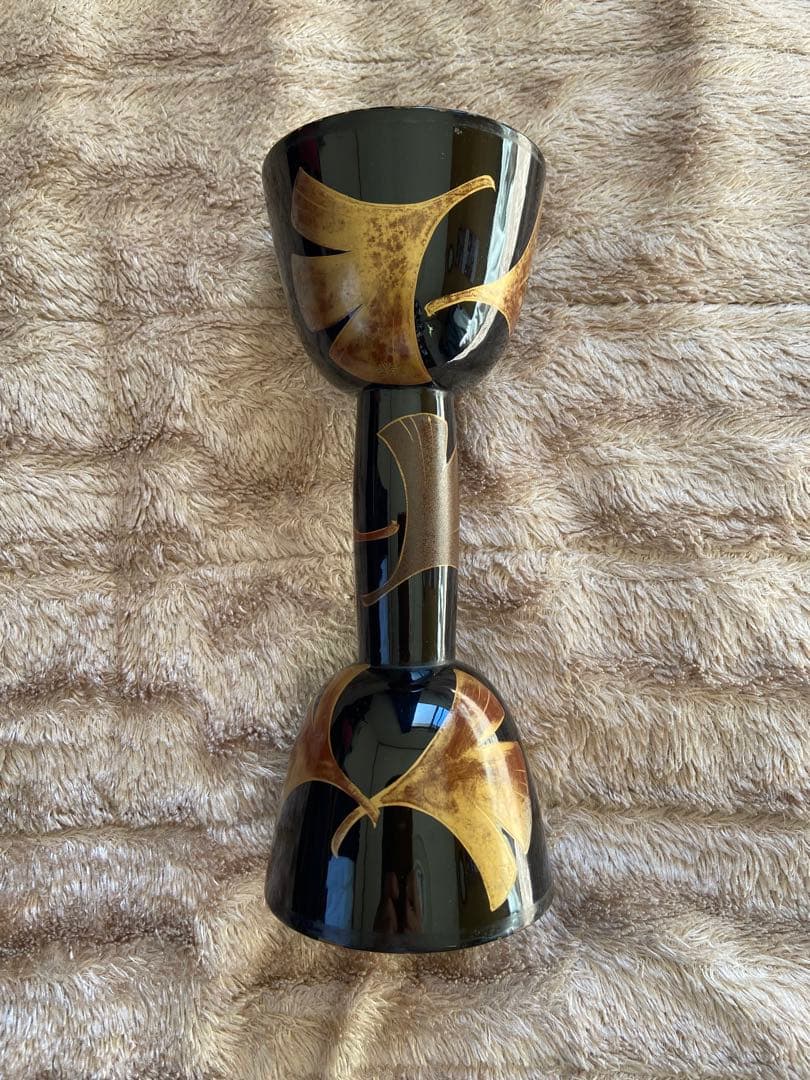 小鼓 銀杏蒔絵 鼓胴 時代和楽器 雅楽神楽能楽 独楽蒔絵小鼓胴 文化遺産オンライン