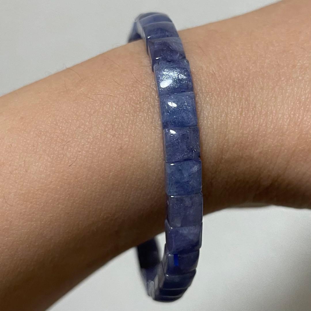 天然石ブレスレット·バングル　タンザナイト　紫シラー　5.5mm 13-14.5