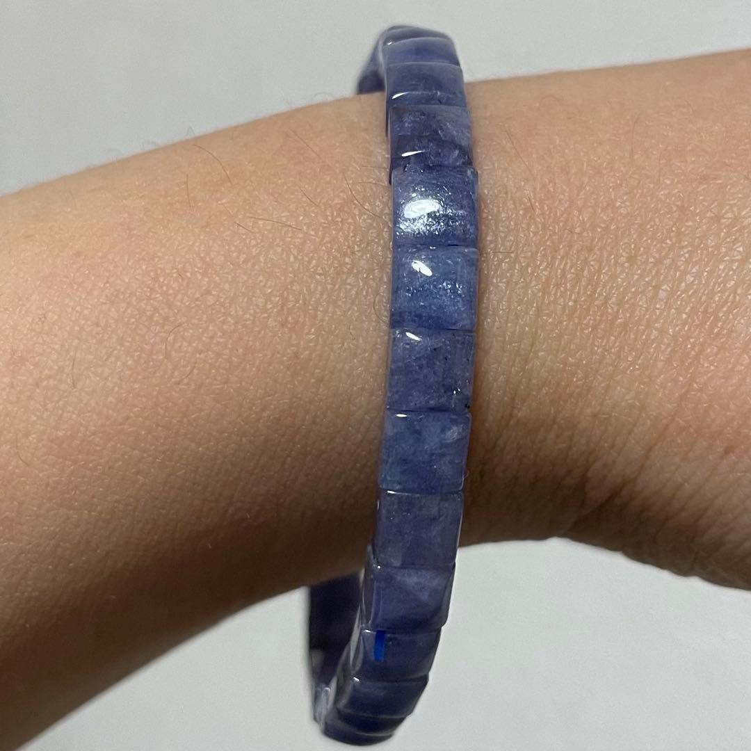 天然石ブレスレット·バングル　タンザナイト　紫シラー　5.5mm 13-14.5