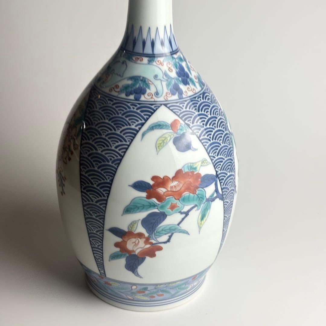 鍋島焼 阪井茂治作 花瓶 花器 共箱 壺 陶磁 花生 飾壺 古美術品 - メルカリ