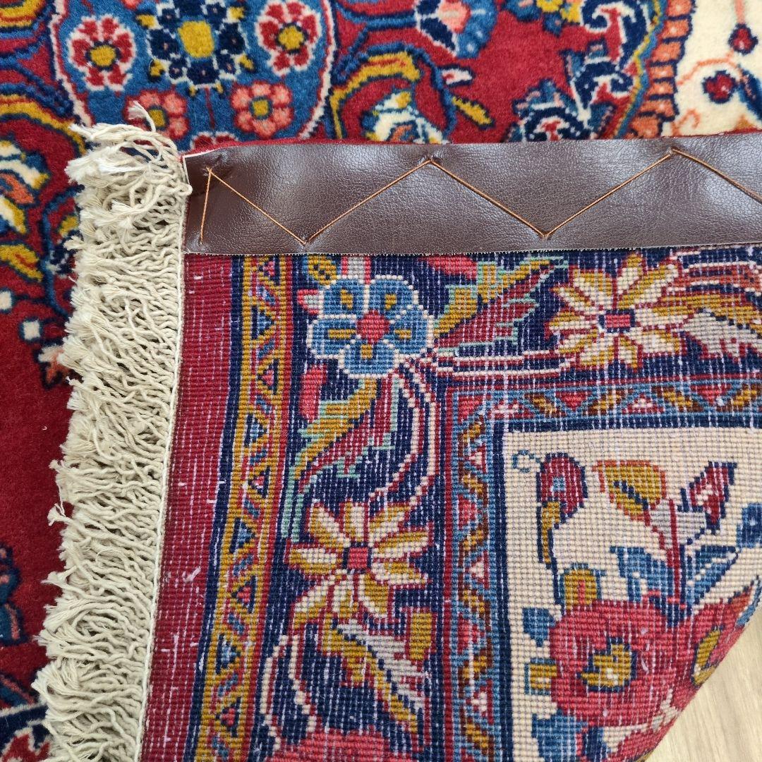 ペルシャ絨毯 手織り 美術品 SAROGH産 91x65 クリーニング済