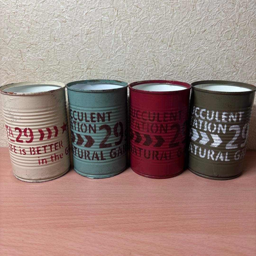 トマト缶 リメ缶 リメイク缶 リメ鉢 ハンドメイド 4個セット - メルカリ