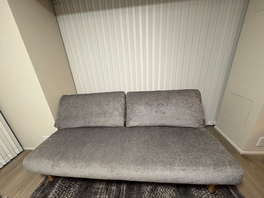 ナガノインテリア グレーソファ 3人掛けソファ ハードメープル 飛騨