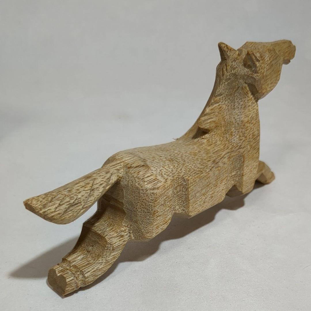 昭和レトロ 木彫彫刻 えと守 干支 うま 馬 午 真清田神社 木箱入り美品