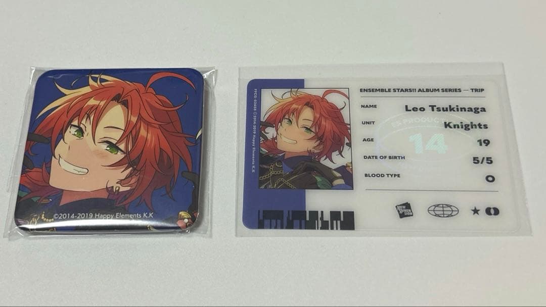あんスタ 月永レオ Knights TRIP スクエア缶バッジ ID風カード - メルカリ