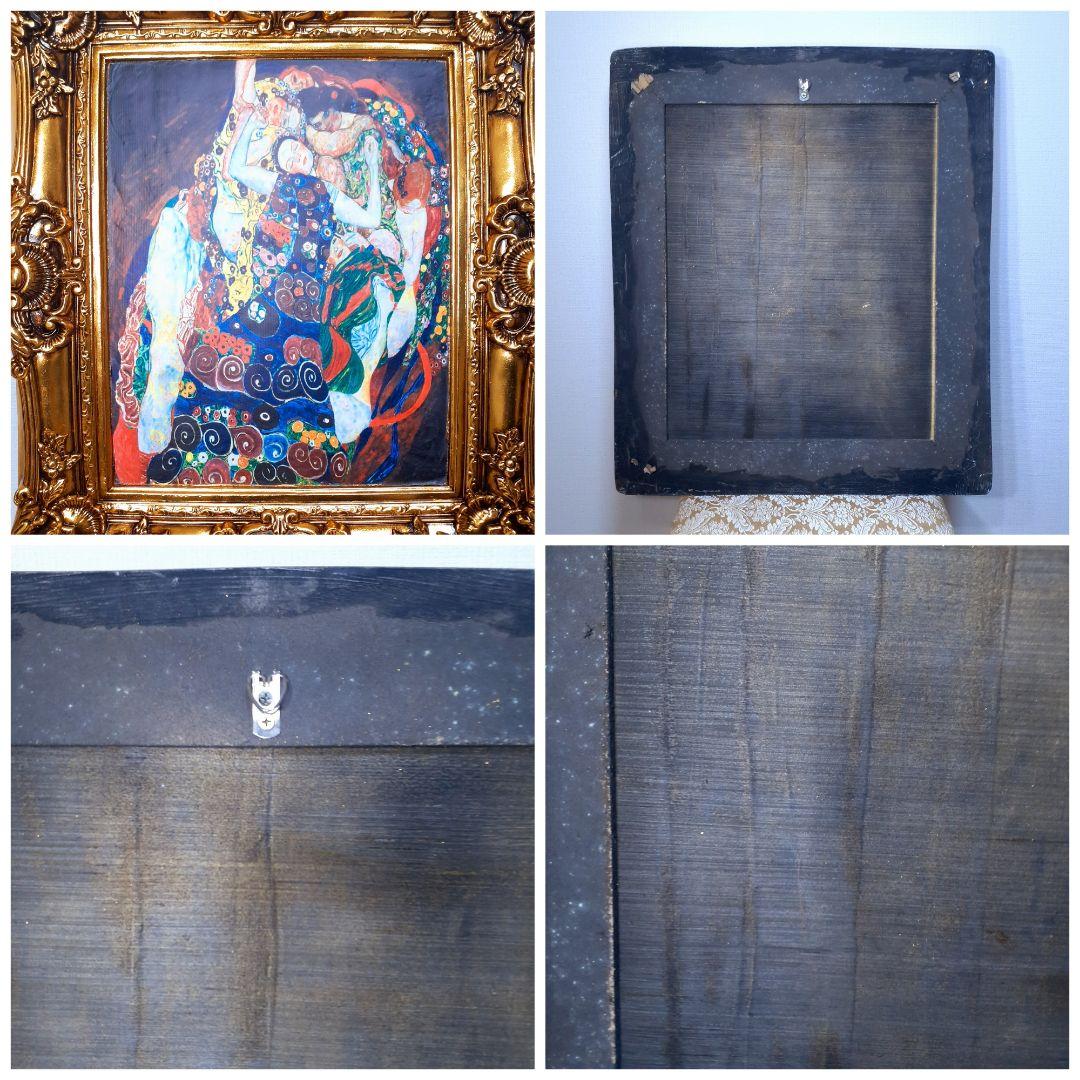 グスタフクリムト作画 TheMaiden 良質キャンバス 豪華 金箔額絵