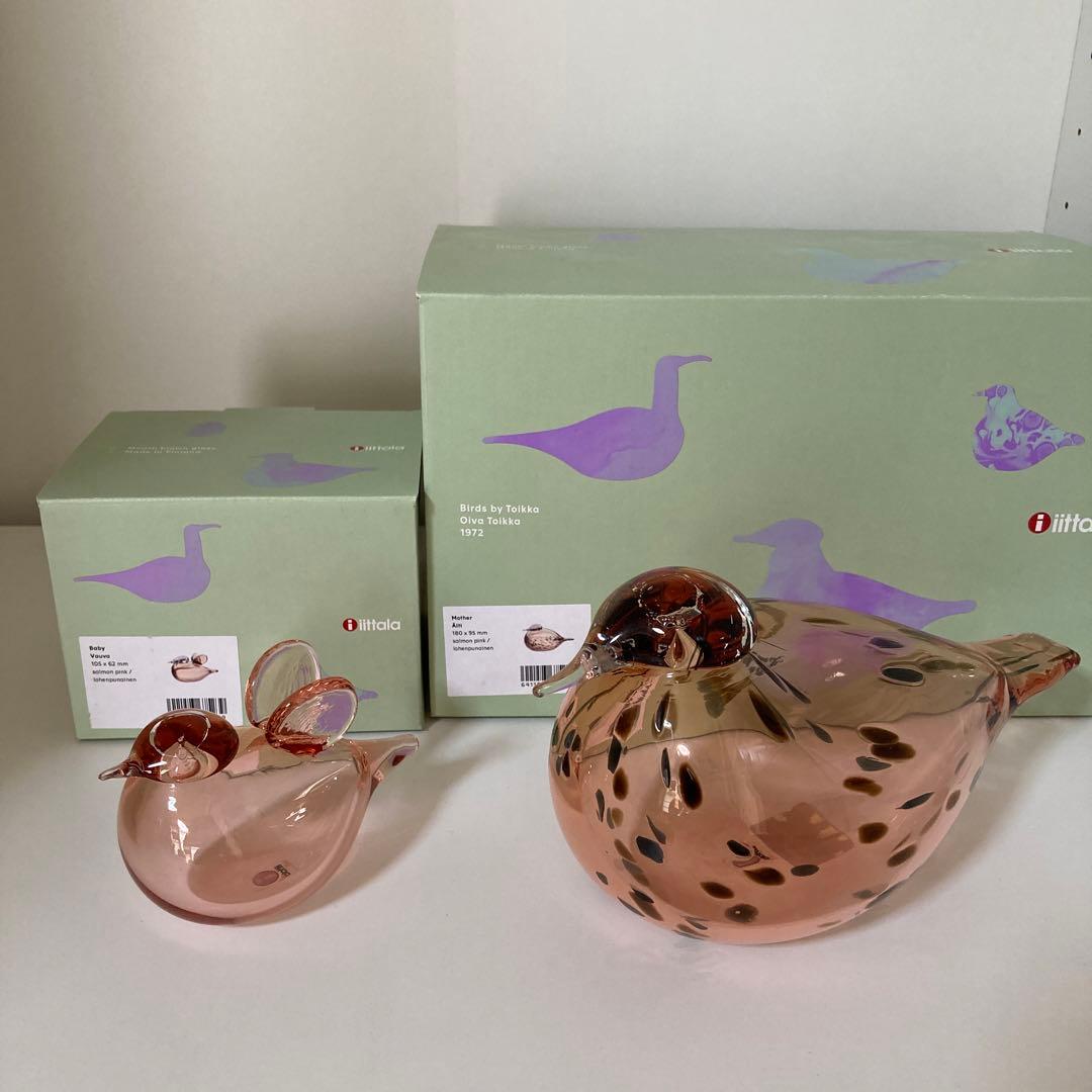 イッタラ　バード　マザー&ベビー　サーモンピンク イッタラ (iittala) バード バイ オイバ・トイッカ シエッポ サーモン