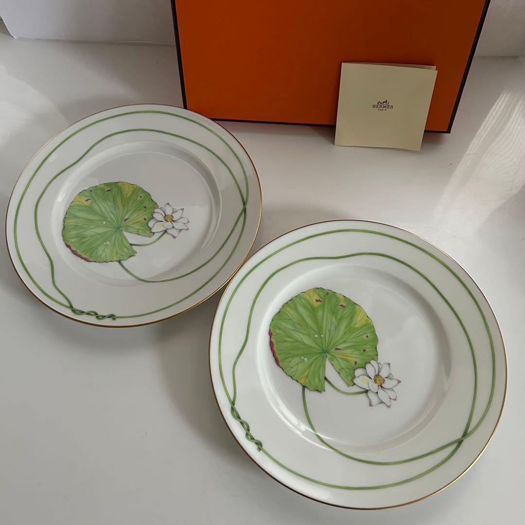 【元箱　未使用品】HERMES エルメス　ナイルの庭 プレート　2枚セット platinumseedlings_erumesu4
