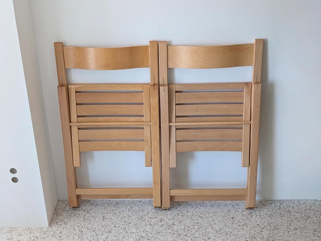 90s ビンテージ 無印 イタリア製 ブナ材 折りたたみチェア 2脚セット