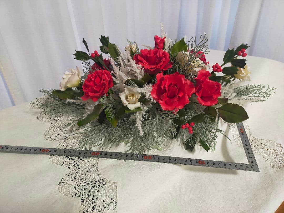 クリスマステーブルフラワー（クレイフラワー）パンフラワー 新人さんの作品～♪ | ｛Atelier ユキ・フルール｝ パンフラワー