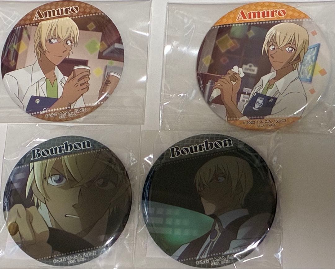 セガラッキーくじ　ゼロの日常　安室透　バーボン　缶バッジ　セット 名探偵コナン ゼロの日常 セガラッキーくじ 缶バッジ 安室透 バーボン