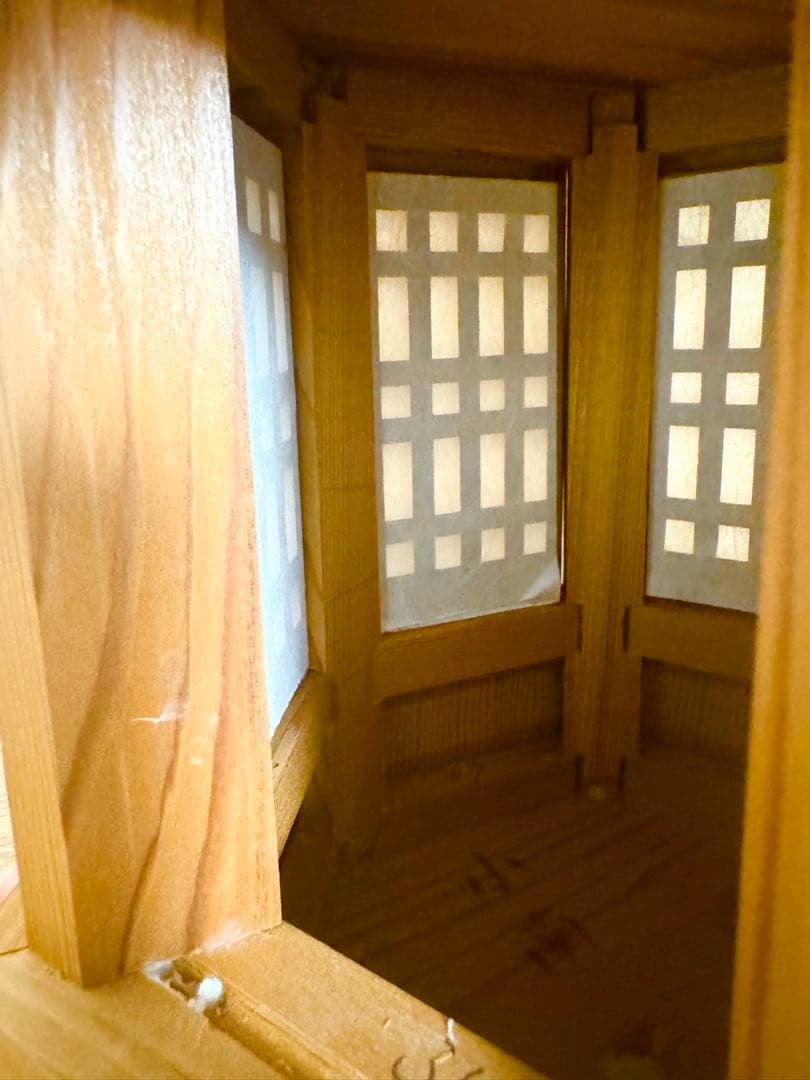 伝統工芸士 小南吉彦 作 春日杉 六角釣燈籠 吊行灯 高34cm