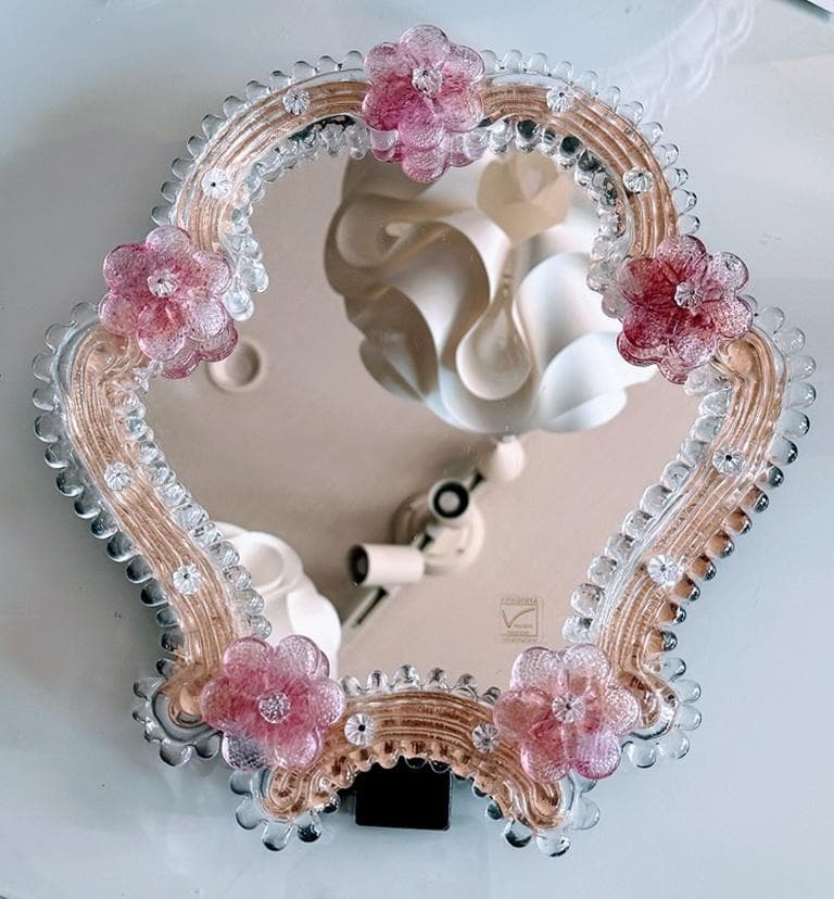 ムラーノガラス　＜Ｂ＞　壁掛け・スタンドミラー　ベネチアンガラス　イタリア ムラーノガラス ＜B＞ 壁掛け・スタンドミラー ベネチアンガラス