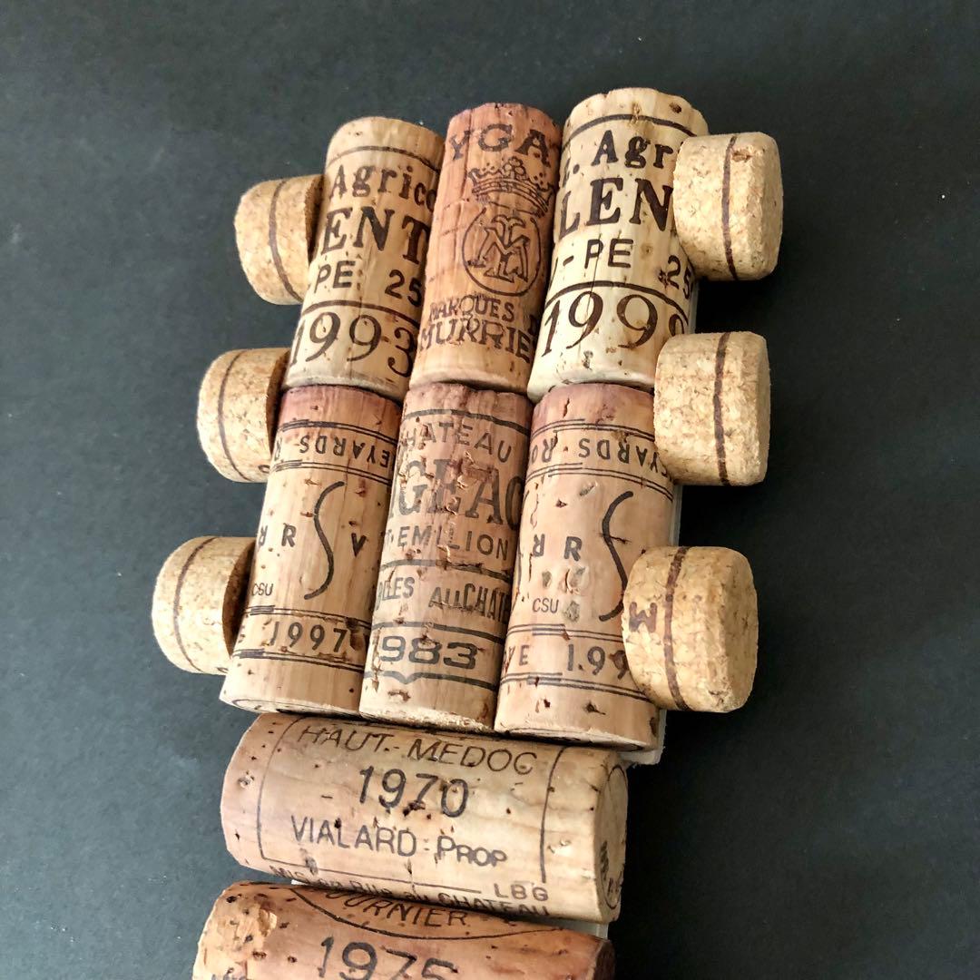 ヴィンテージワインコルク コルクアート エレキギター ハンドメイド